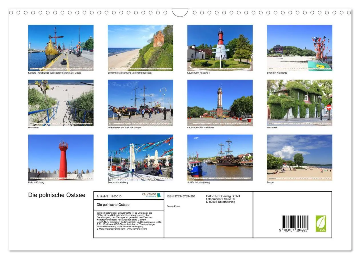 Bild: 9783457394991 | Die polnische Ostsee (Wandkalender 2026 DIN A3 quer), CALVENDO...