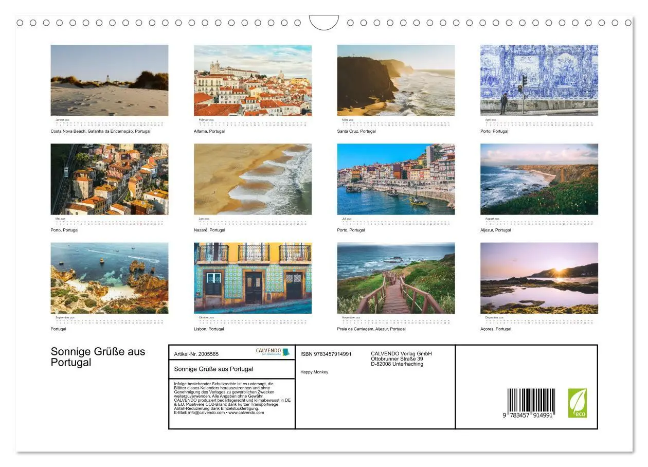 Bild: 9783457914991 | Sonnige Grüße aus Portugal (Wandkalender 2026 DIN A3 quer),...