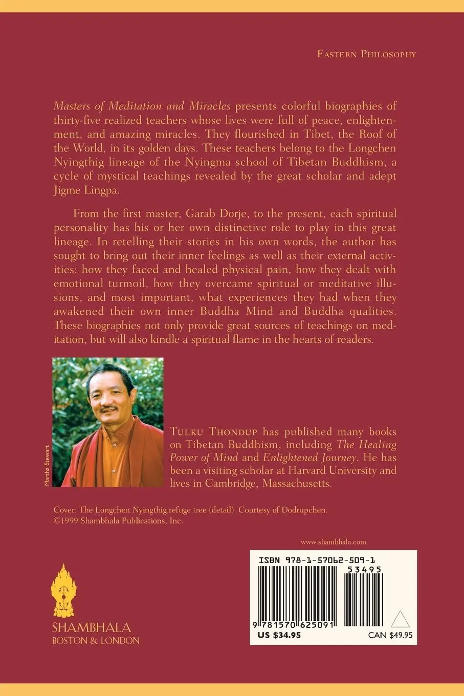 Rückseite: 9781570625091 | Masters of Meditation and Miracles | Tulku Thondup | Taschenbuch