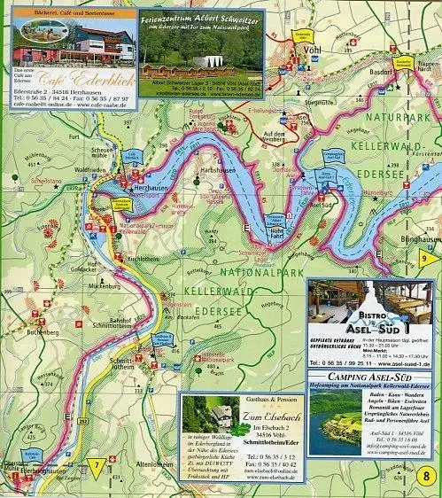 Bild: 9783899205091 | Radtourenkarte Eder-Radweg, Edersee-Rundweg 1 : 50 000 | (Land-)Karte