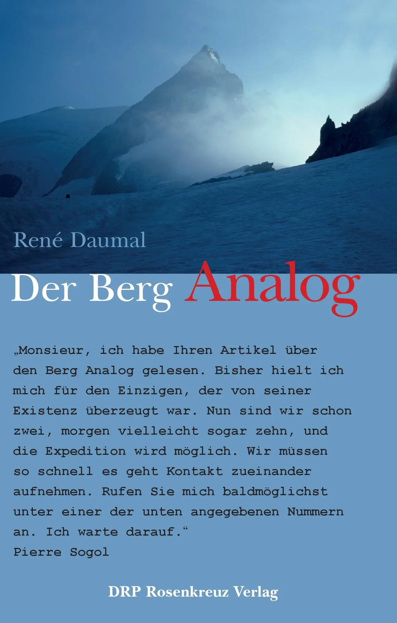 Cover: 9783945115091 | Der Berg Analog | René Daumal | Buch | 136 S. | Deutsch | 2017