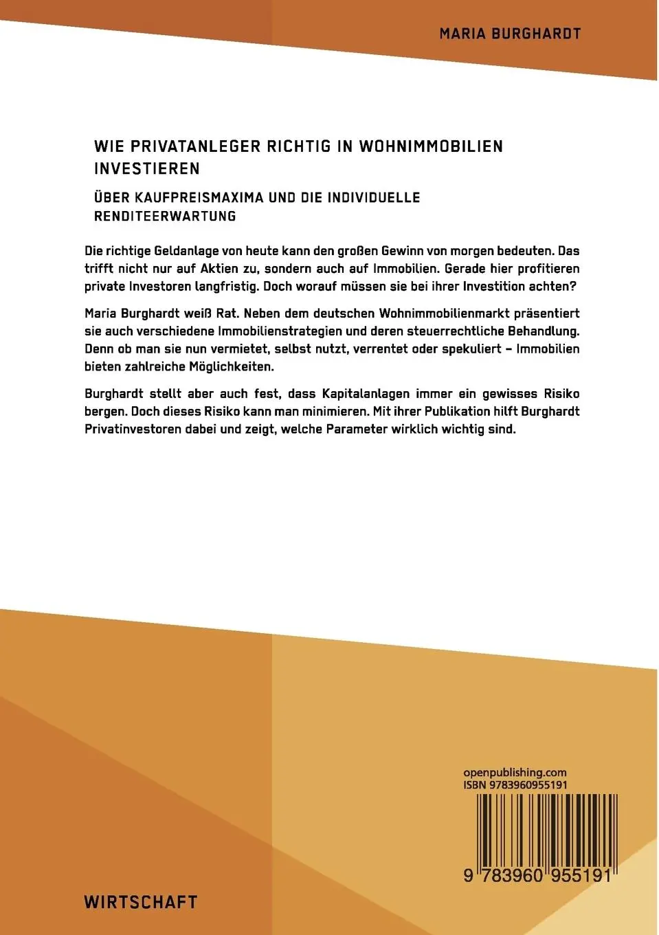Rückseite: 9783960955191 | Wie Privatanleger richtig in Wohnimmobilien investieren. Über...