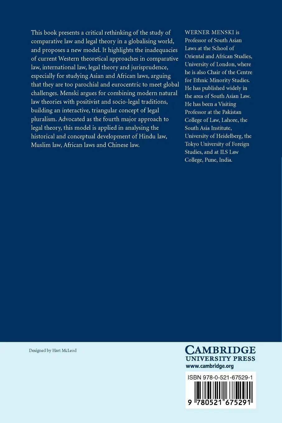 Rückseite: 9780521675291 | Comparative Law in a Global Context | Werner Menski | Taschenbuch