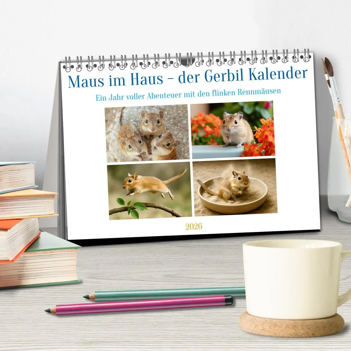 Bild: 9783516595291 | Maus im Haus - der Gerbil Kalender (Tischkalender 2026 DIN A5...