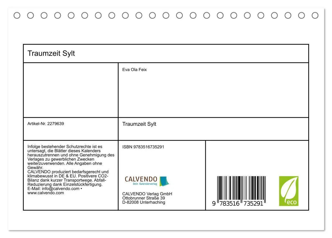 Bild: 9783516735291 | Traumzeit Sylt (Tischkalender 2026 DIN A5 quer), CALVENDO...