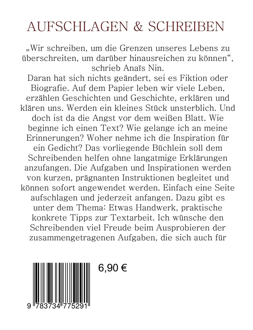 Rückseite: 9783734775291 | Aufschlagen und Schreiben | 788 Schreibanregungen für jede Gelegenheit