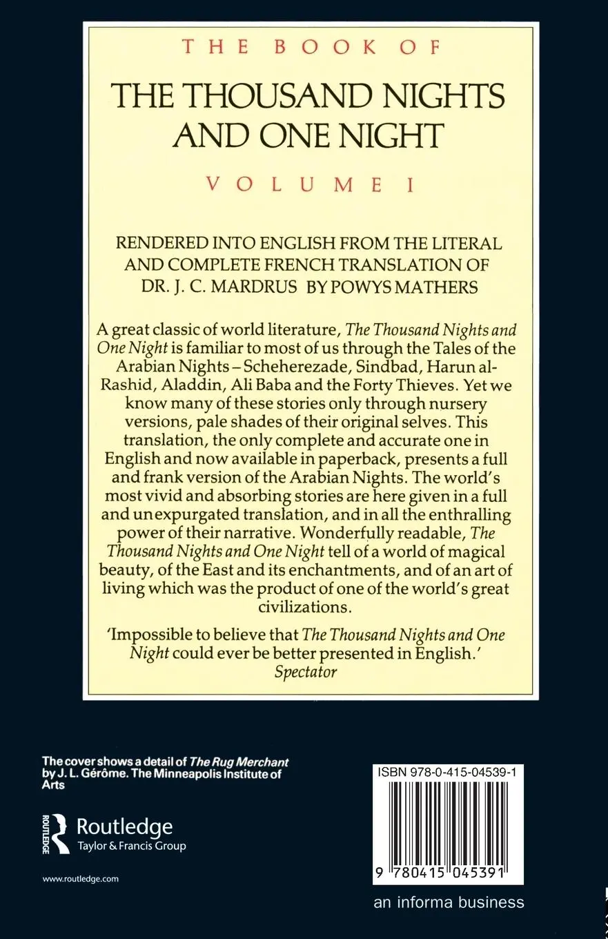 Rückseite: 9780415045391 | The Book of the Thousand and one Nights. Volume 1 | Mardrus (u. a.)
