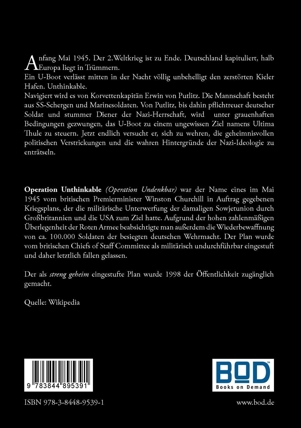 Rückseite: 9783844895391 | Unthinkable | Roman | Peter Meyer | Taschenbuch | 336 S. | Deutsch