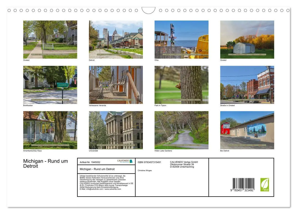 Bild: 9783457315491 | Michigan - Rund um Detroit (Wandkalender 2026 DIN A3 quer),...