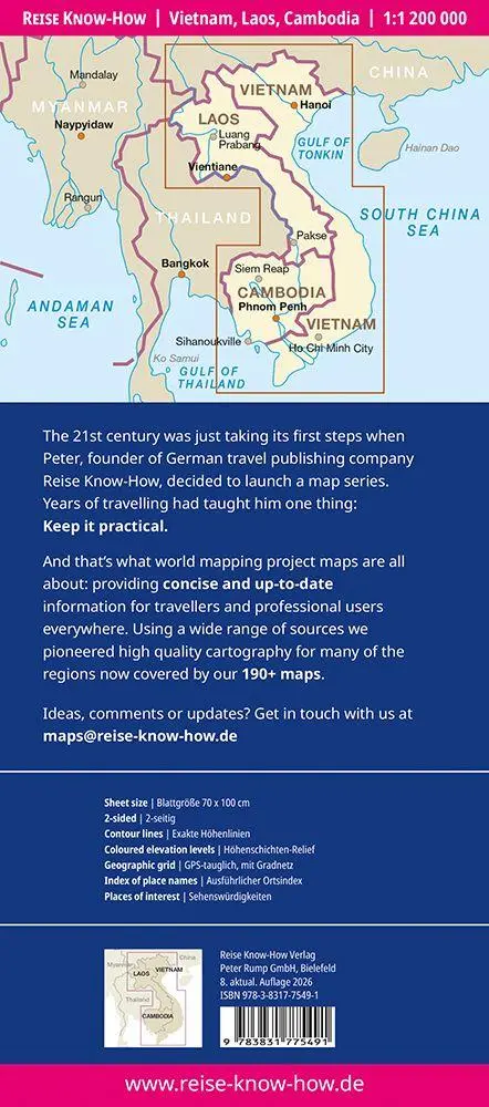 Bild: 9783831775491 | Reise Know-How Landkarte Vietnam, Laos, Kambodscha Vietnam, Laos,...