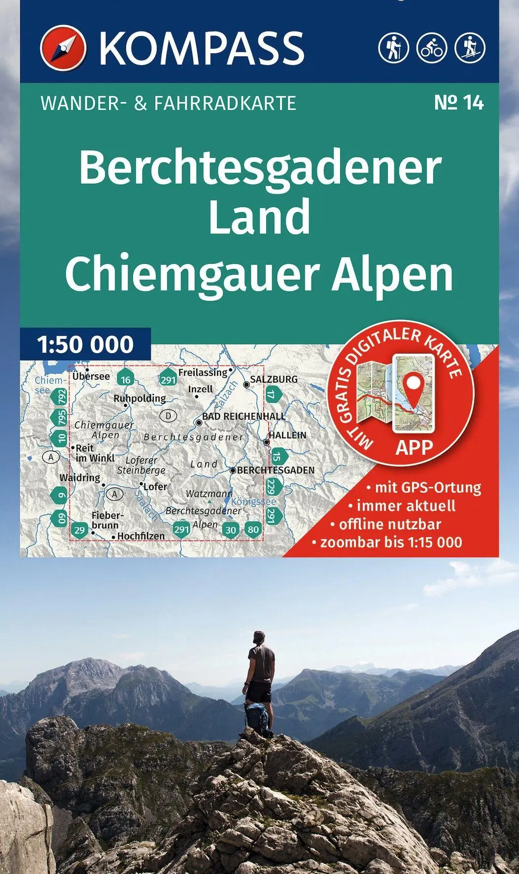 Cover: 9783991545491 | KOMPASS Wanderkarte 14 Berchtesgadener Land, Chiemgauer Alpen 1:50.000