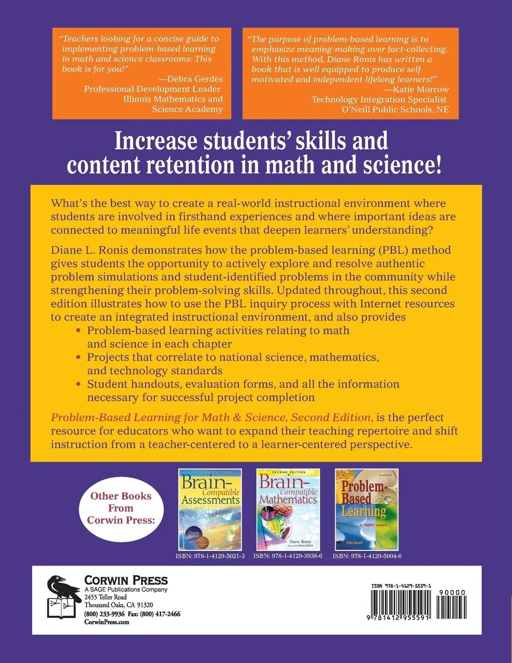 Rückseite: 9781412955591 | Problem-Based Learning for Math &amp; Science | Diane L. Ronis | Buch