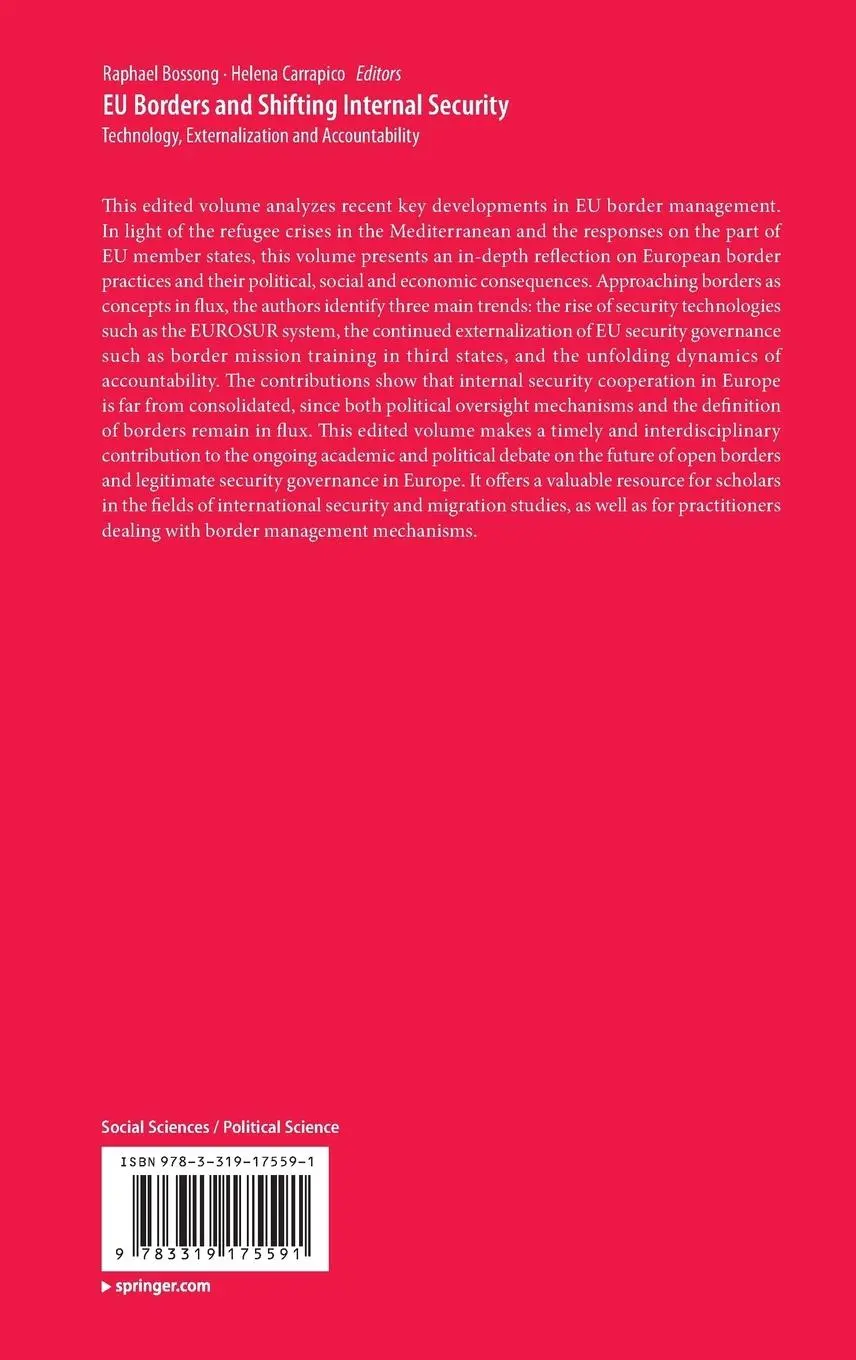 Rückseite: 9783319175591 | EU Borders and Shifting Internal Security | Helena Carrapico (u. a.)