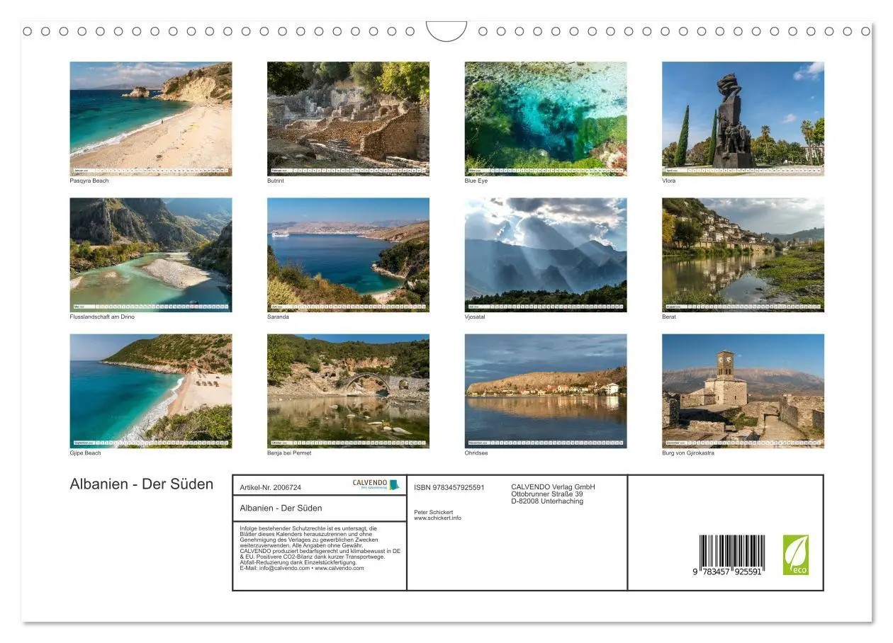 Bild: 9783457925591 | Albanien - Der Süden (Wandkalender 2026 DIN A3 quer), CALVENDO...