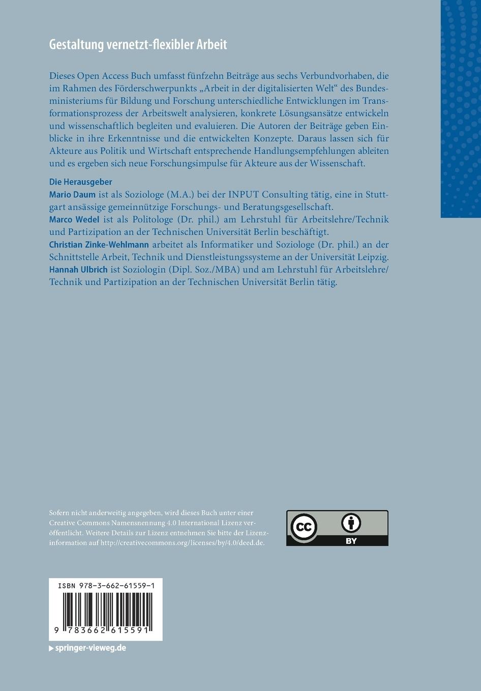 Rückseite: 9783662615591 | Gestaltung vernetzt-flexibler Arbeit | Mario Daum (u. a.) | Buch | xix