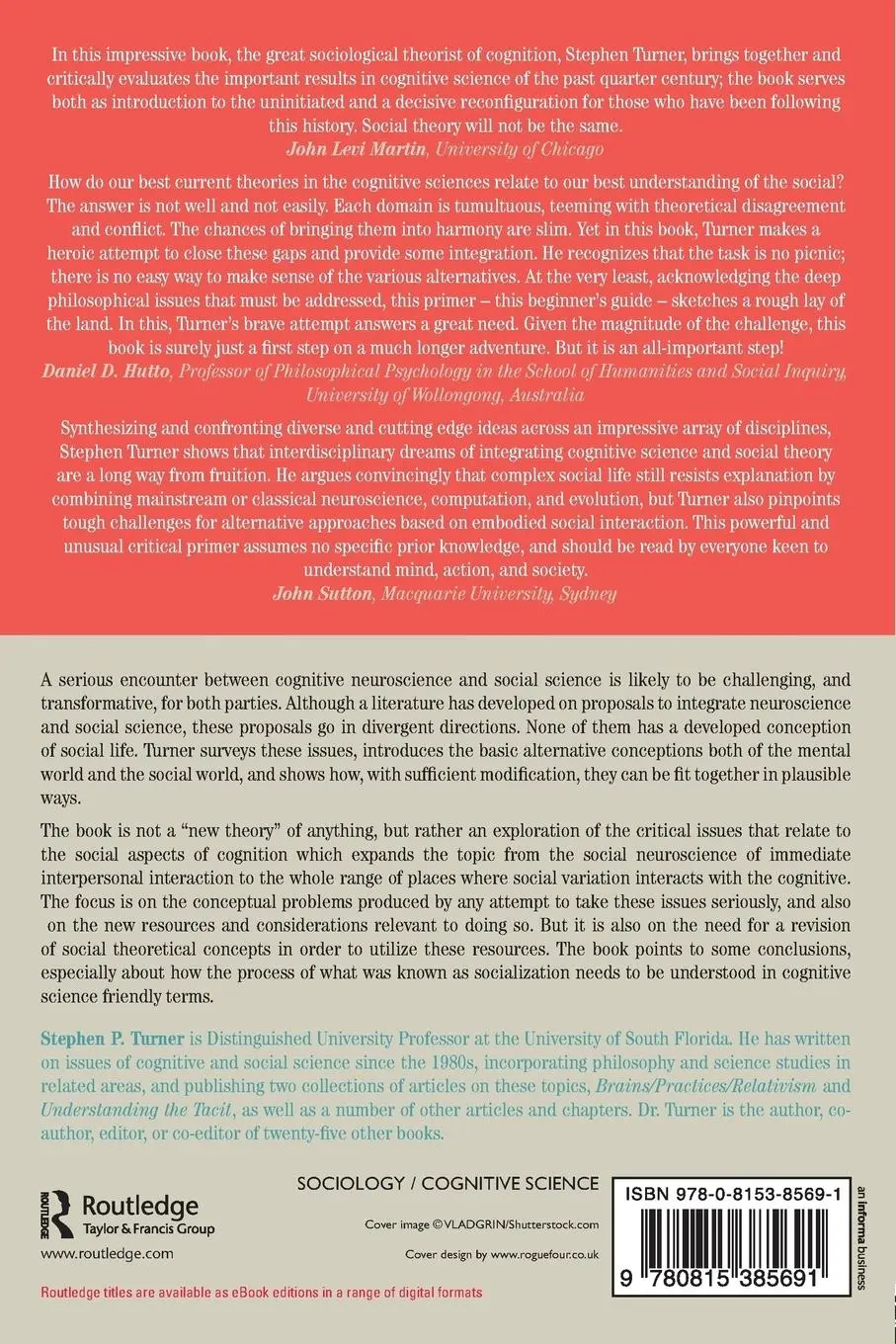 Rückseite: 9780815385691 | Cognitive Science and the Social | A Primer | Stephen P. Turner | Buch