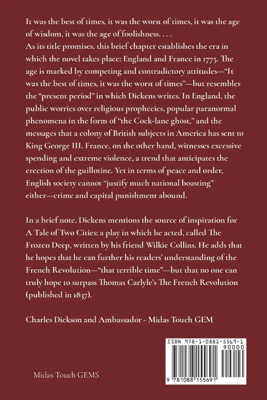 Rückseite: 9781088155691 | A TALE OF TWO CITIES - A STORY OF THE FRENCH REVOLUTION | Taschenbuch