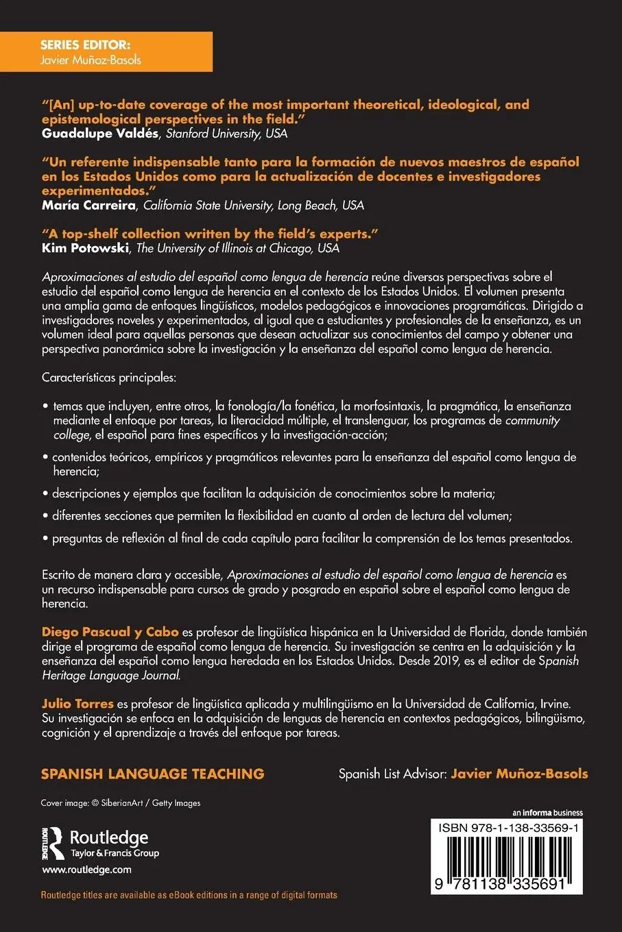 Rückseite: 9781138335691 | Aproximaciones al estudio del español como lengua de herencia | Buch