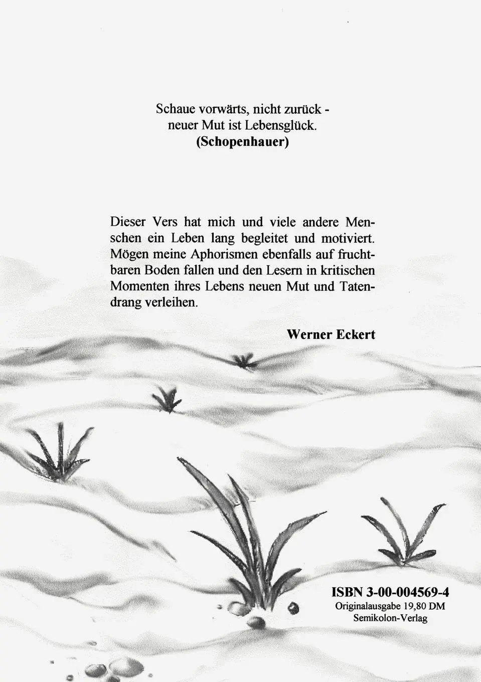 Rückseite: 9783000045691 | Symphonie des Lebens | Werner Eckart | Taschenbuch | 52 S. | Deutsch