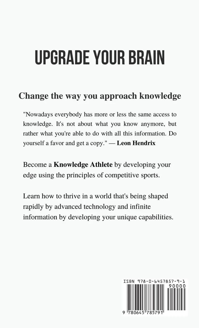 Rückseite: 9780645785791 | Knowledge Athlete | Outcompete In The Knowledge Economy | Rui Zhi Dong