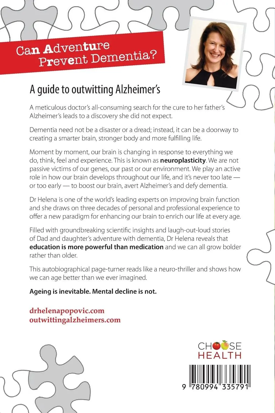 Rückseite: 9780994335791 | Can Adventure Prevent Dementia? | A guide to outwitting Alzheimer's