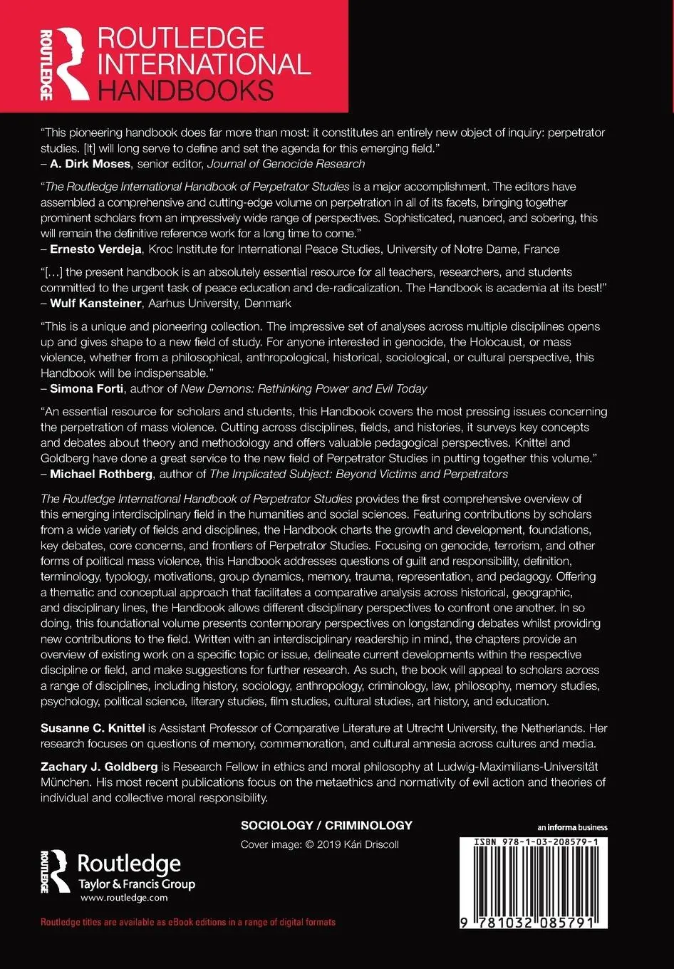 Rückseite: 9781032085791 | The Routledge International Handbook of Perpetrator Studies | Buch