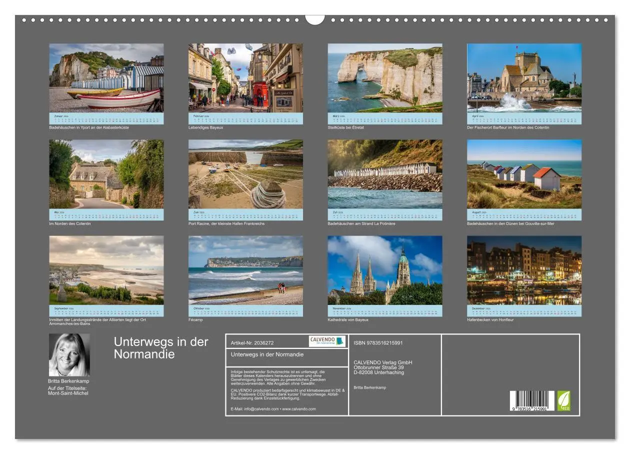 Bild: 9783516215991 | Unterwegs in der Normandie (Wandkalender 2026 DIN A2 quer),...
