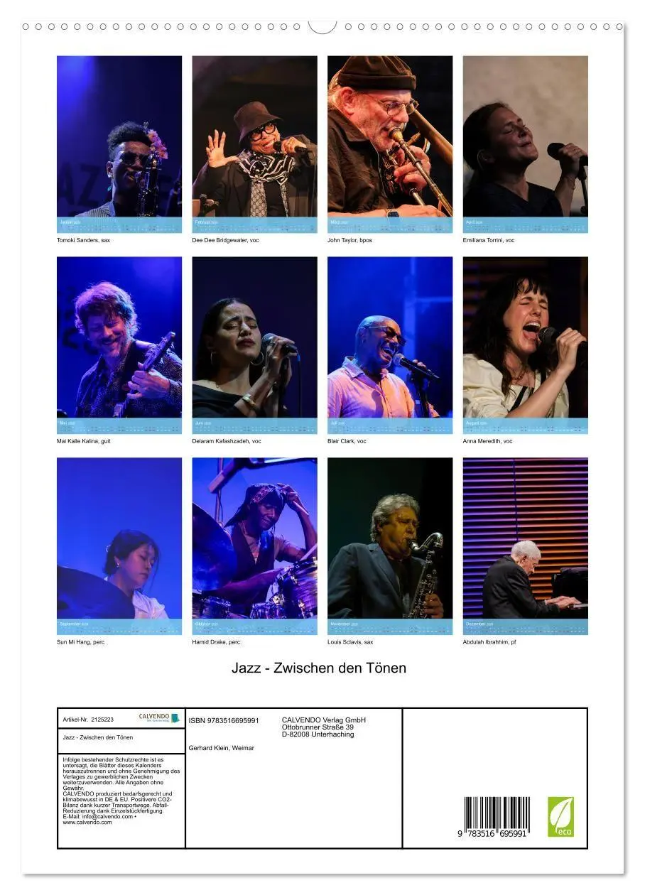 Bild: 9783516695991 | Jazz - Zwischen den Tönen (hochwertiger Premium Wandkalender 2026...