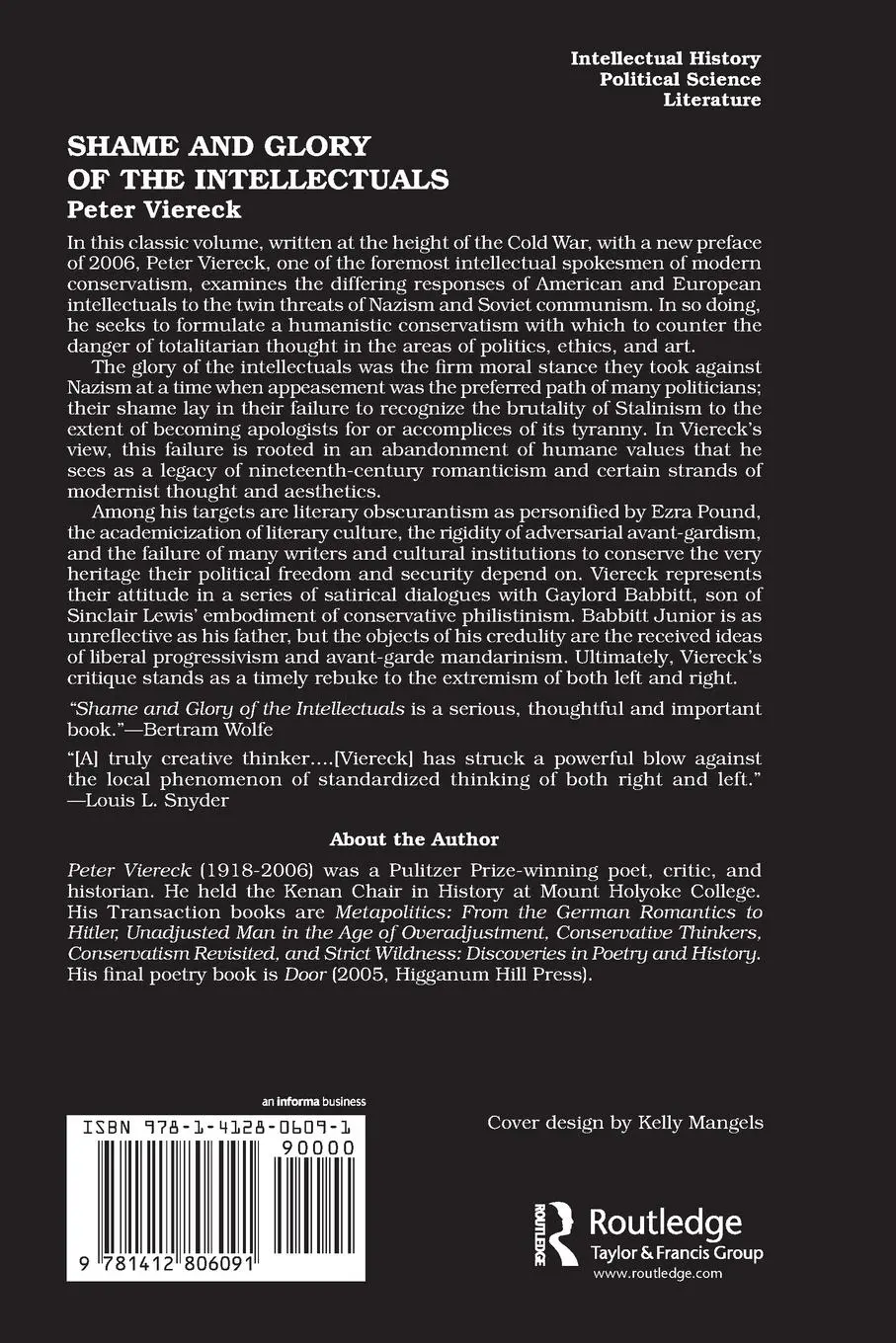 Rückseite: 9781412806091 | Shame and Glory of the Intellectuals | Peter Viereck | Taschenbuch