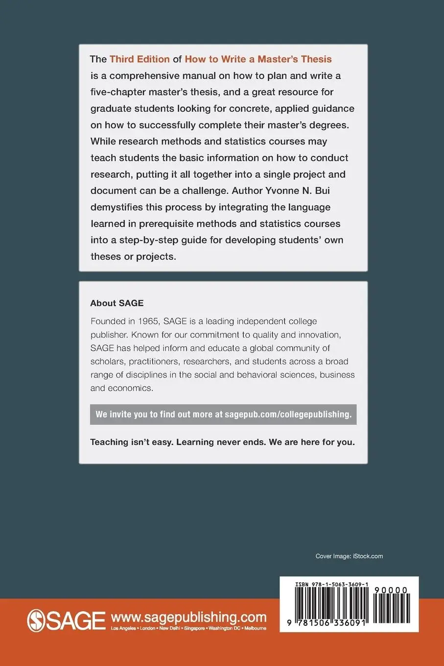 Rückseite: 9781506336091 | How to Write a Master's Thesis | Yvonne N. Bui | Taschenbuch | 2019