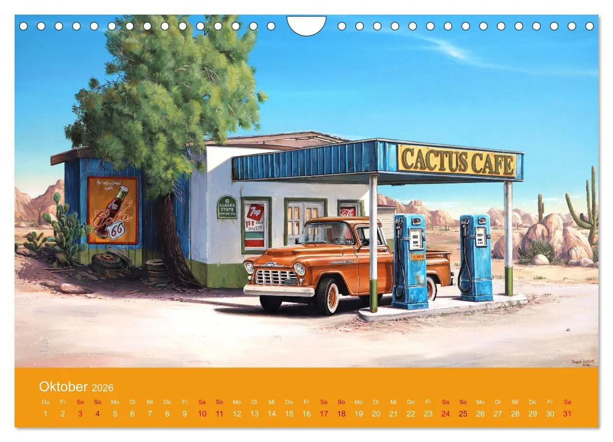 Bild: 9783457636091 | Route US 66 Momente Gemälde von Georg Huber (Wandkalender 2026 DIN...