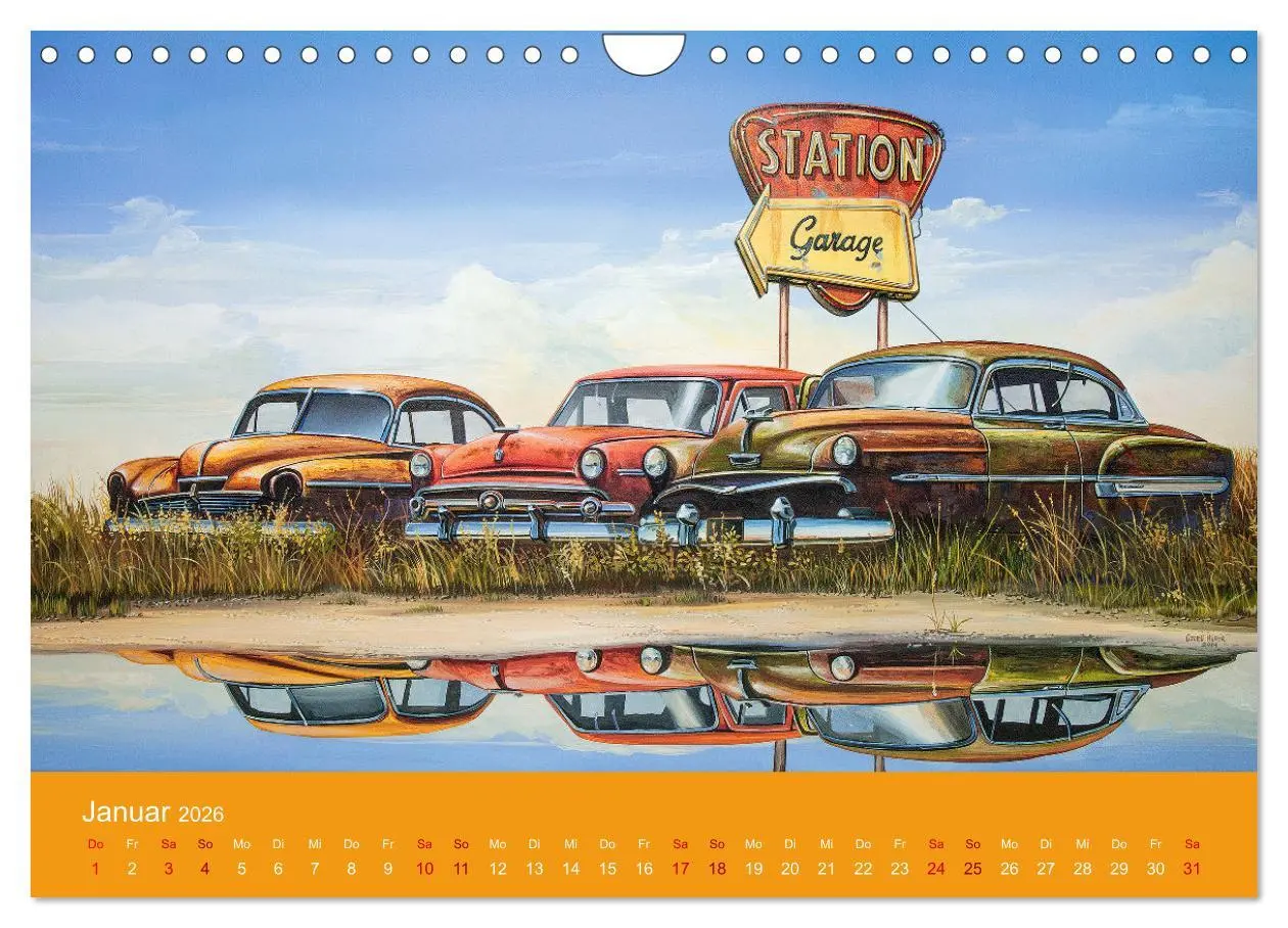 Bild: 9783457636091 | Route US 66 Momente Gemälde von Georg Huber (Wandkalender 2026 DIN...