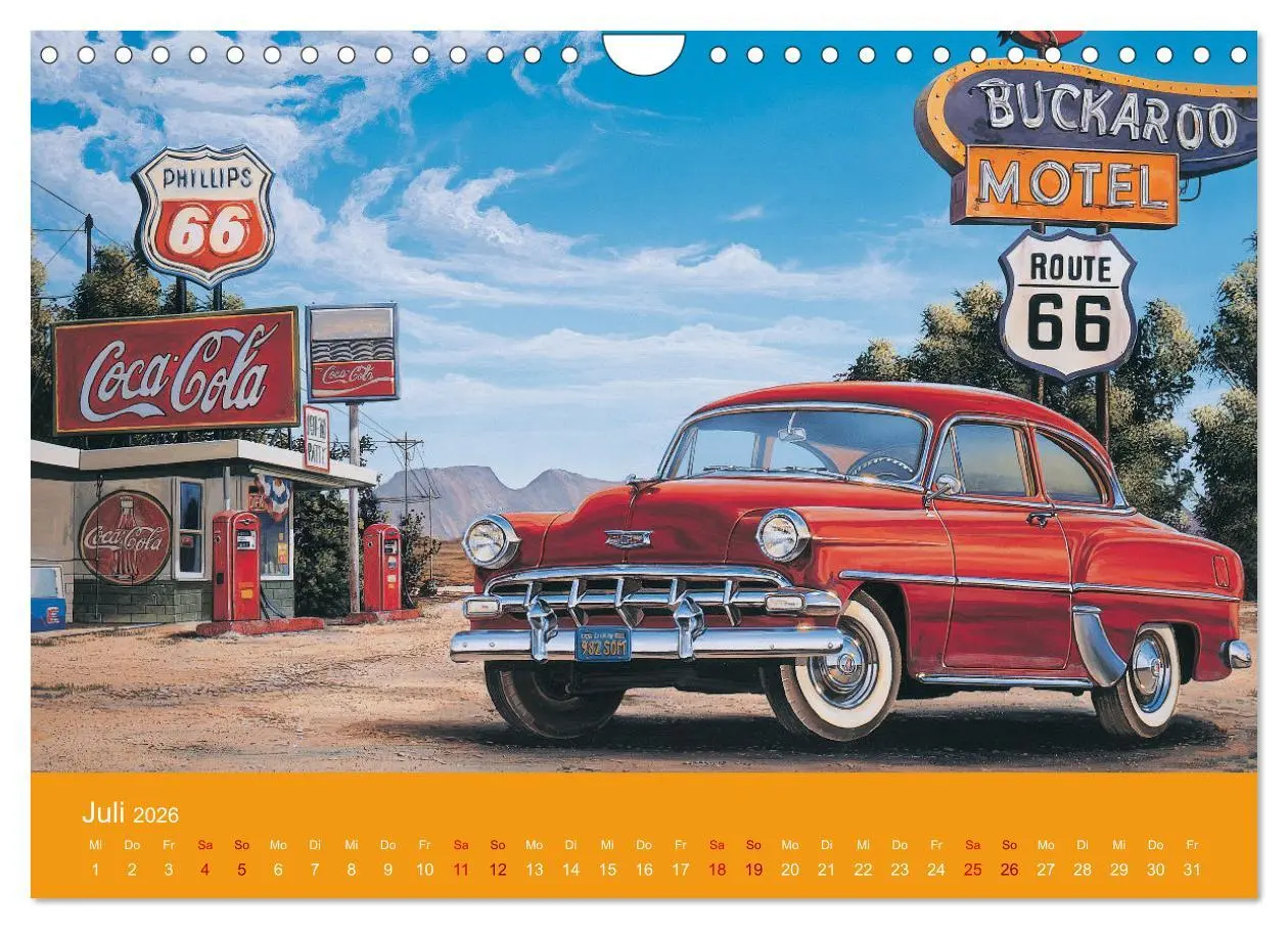 Bild: 9783457636091 | Route US 66 Momente Gemälde von Georg Huber (Wandkalender 2026 DIN...