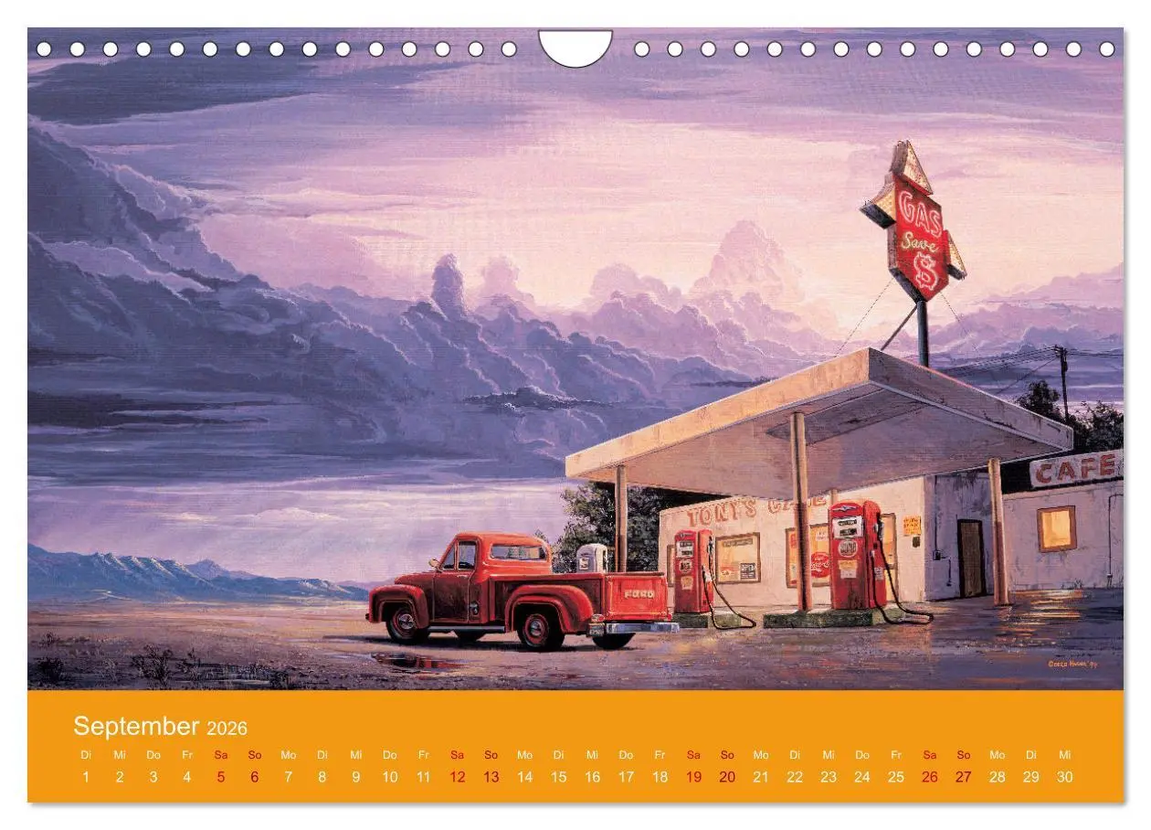 Bild: 9783457636091 | Route US 66 Momente Gemälde von Georg Huber (Wandkalender 2026 DIN...