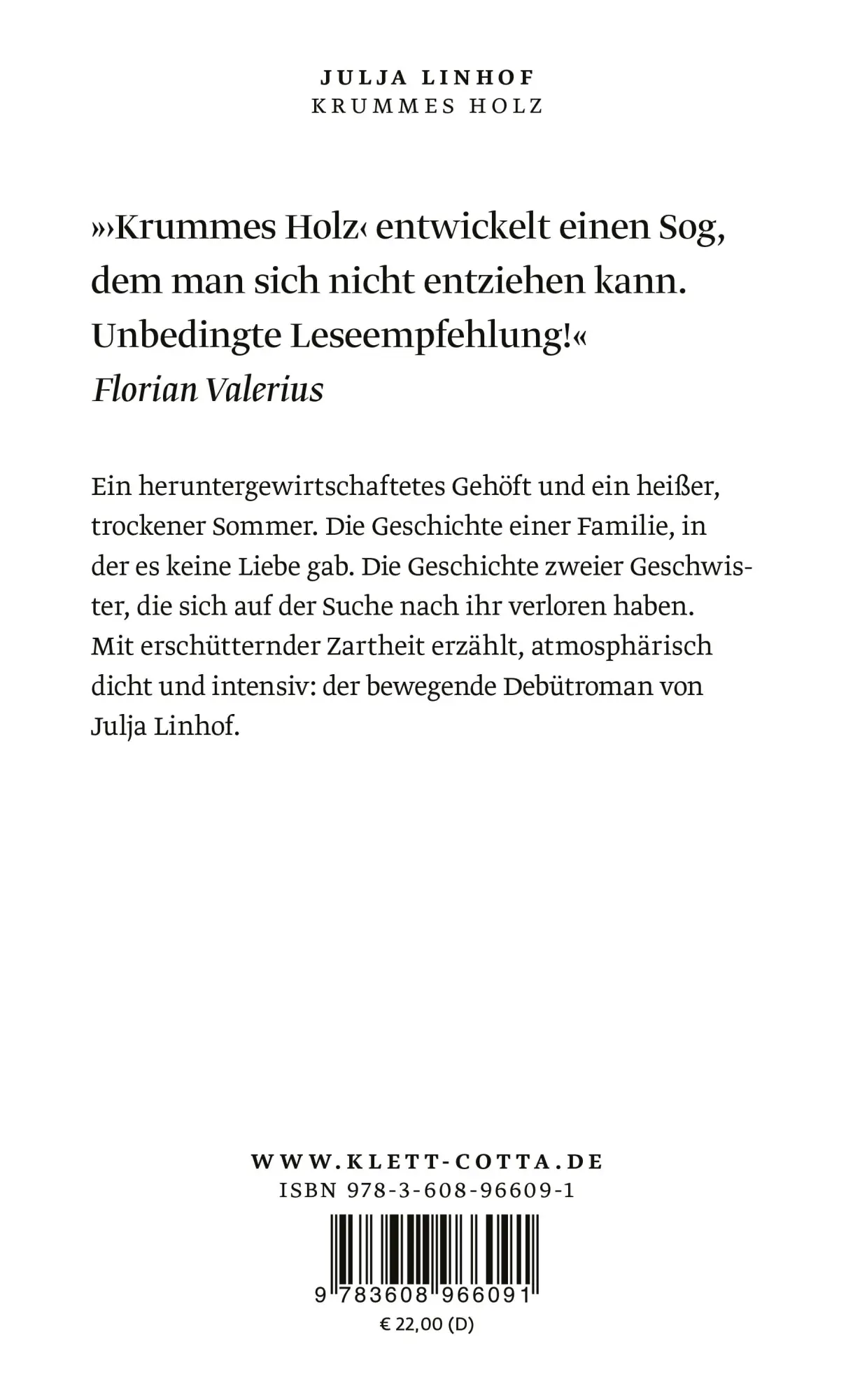 Rückseite: 9783608966091 | Krummes Holz | Ausgezeichnet mit dem ZDF-Aspekte-Literaturpreis 2024