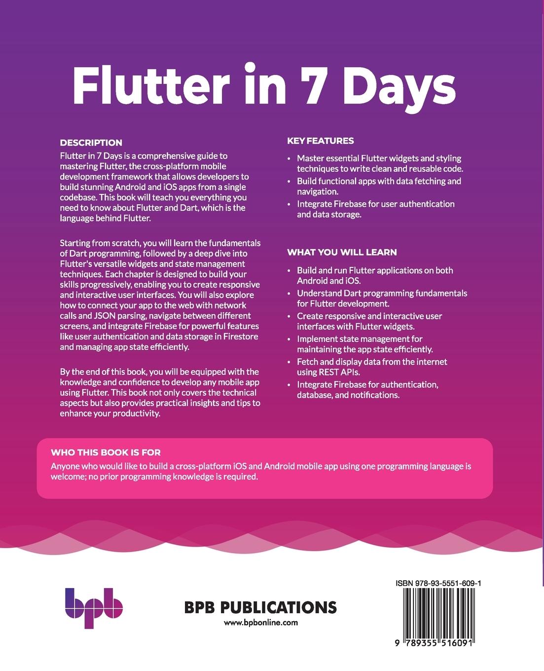 Rückseite: 9789355516091 | Flutter in 7 Days | Ipsi Patro | Taschenbuch | Englisch | 2024