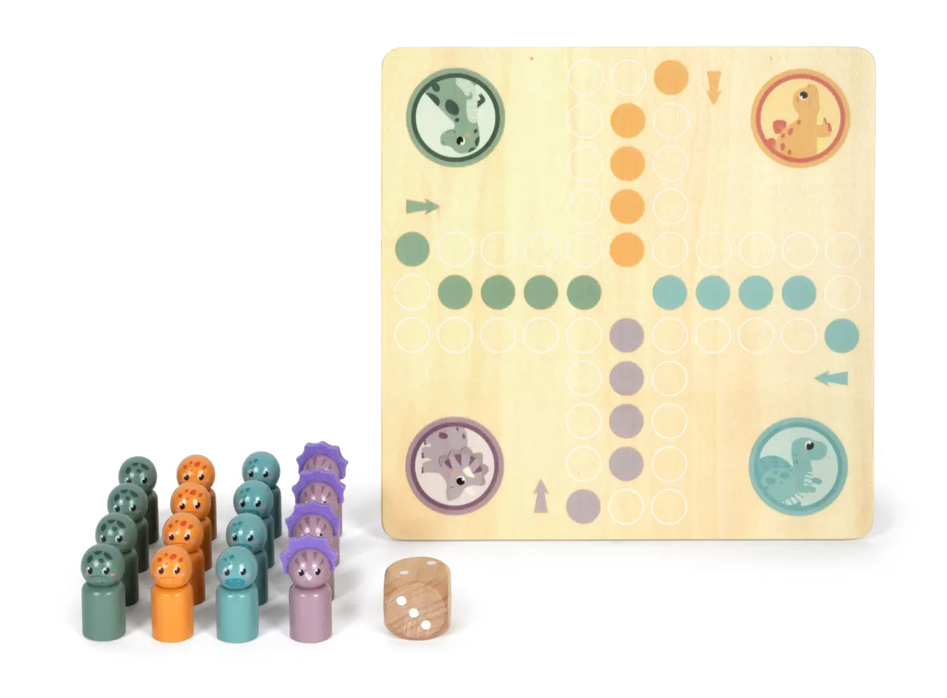 Bild: 4020972126191 | Ludo Dino | 1 Spielbrett, 16 Figuren, 1 Würfel | 12619 | 2024