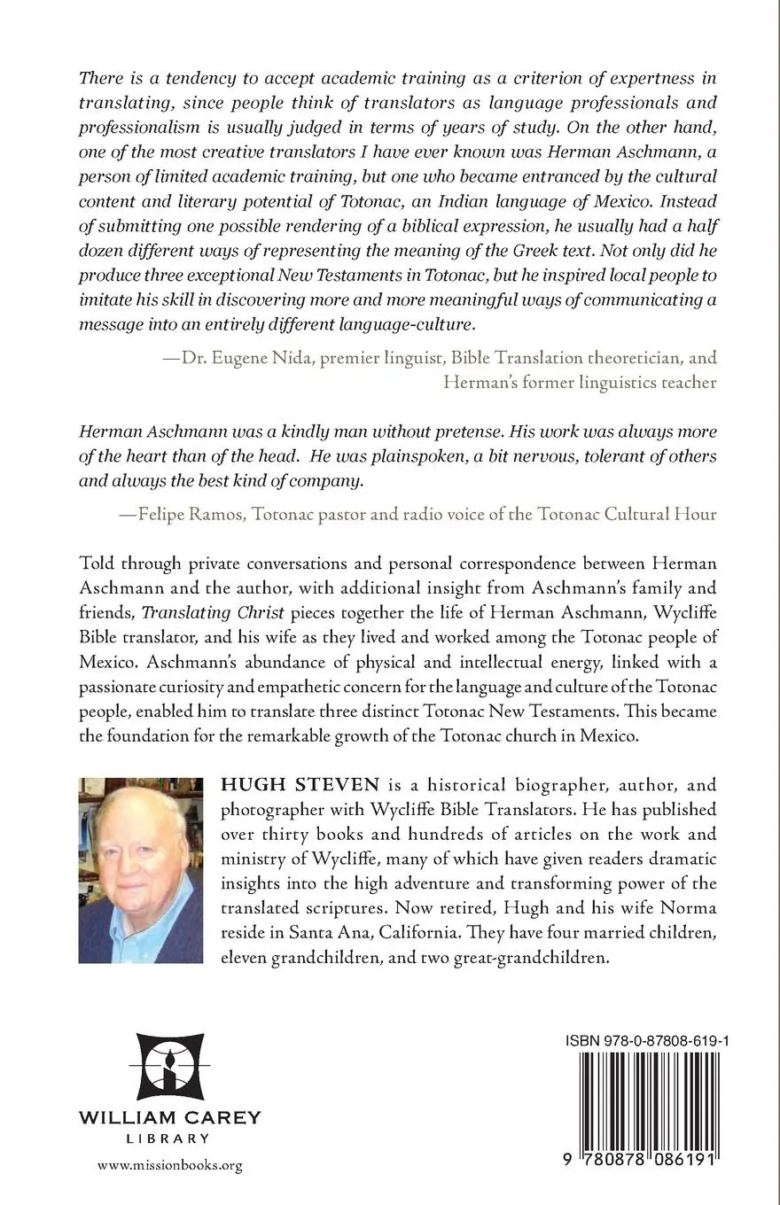 Rückseite: 9780878086191 | Translating Christ | Hugh Steven | Taschenbuch | Englisch | 2011