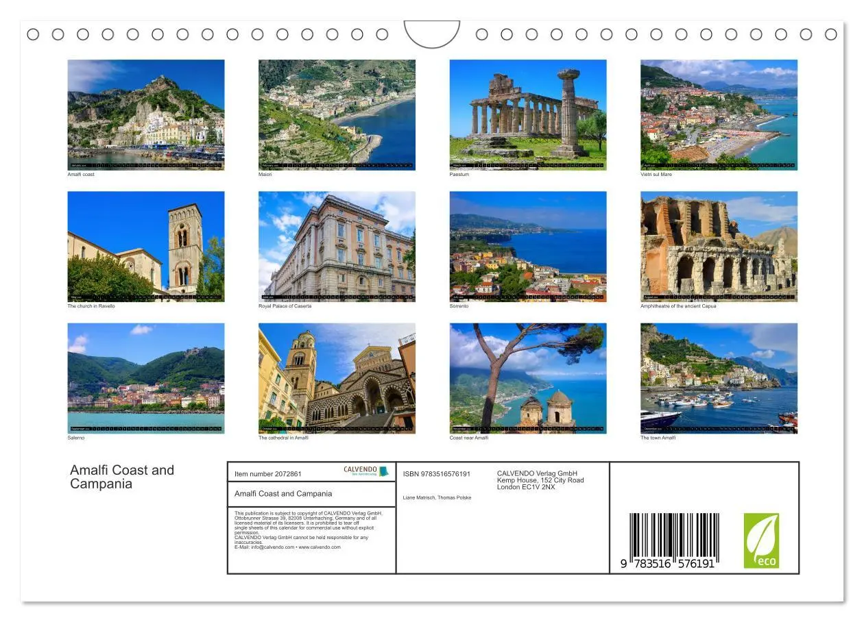 Bild: 9783516576191 | Amalfi Coast and Campania (Wall Calendar 2026 DIN A4 landscape),...