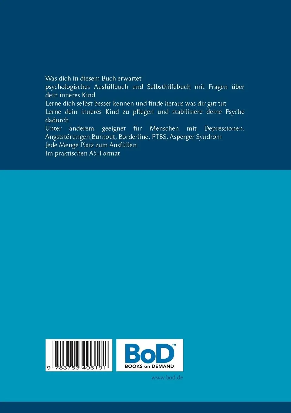 Rückseite: 9783753496191 | Entdecke dein inneres Kind! Psychologisches Ausfüllbuch | Schmidt