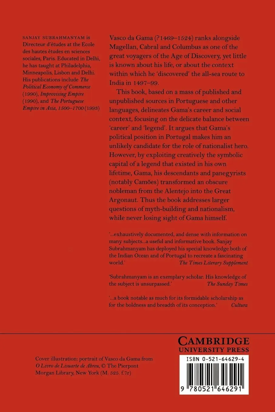 Rückseite: 9780521646291 | The Career and Legend of Vasco Da Gama | Sanjay Subrahmanyam (u. a.)
