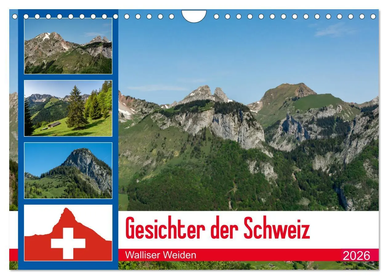 Cover: 9783457786291 | Gesichter der Schweiz - Walliser Weiden (Wandkalender 2026 DIN A4...