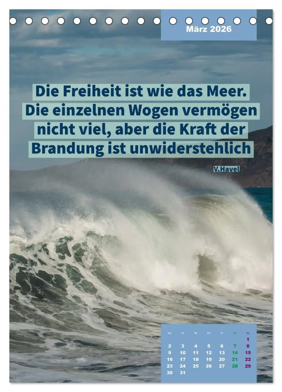 Bild: 9783516326291 | Verrückt nach MEER - Wellen - Strand - Zitate (Tischkalender 2026...