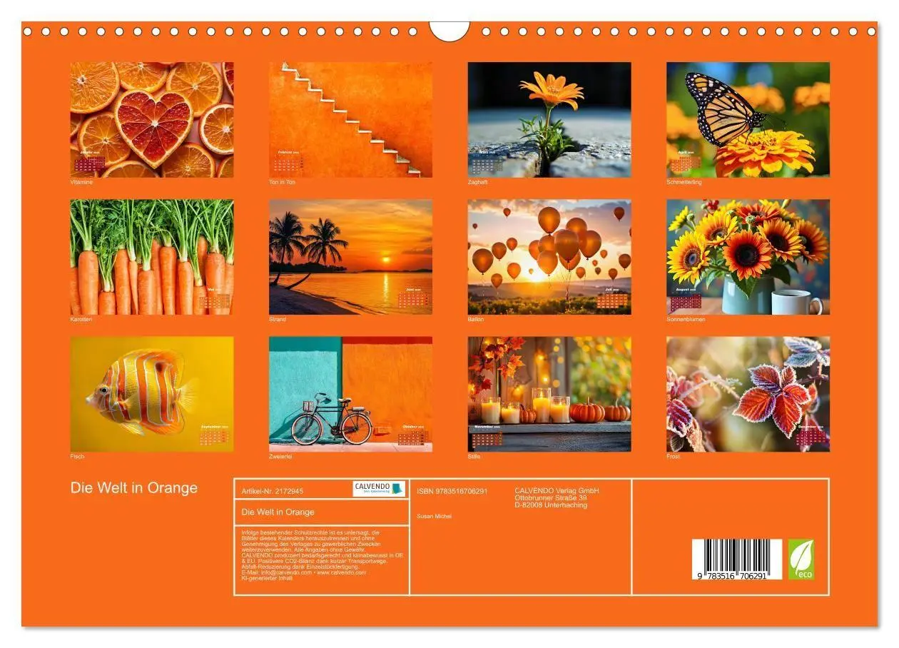 Bild: 9783516706291 | Die Welt in Orange (Wandkalender 2026 DIN A3 quer), CALVENDO...