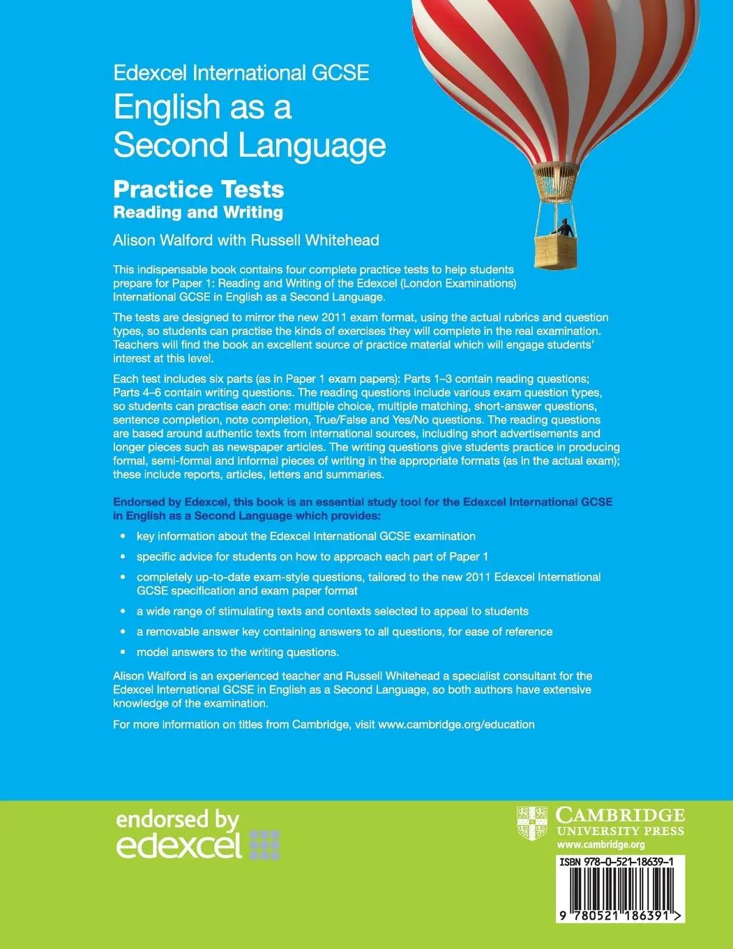 Rückseite: 9780521186391 | Edexcel International GCSE English as a Second Language Practice Tests