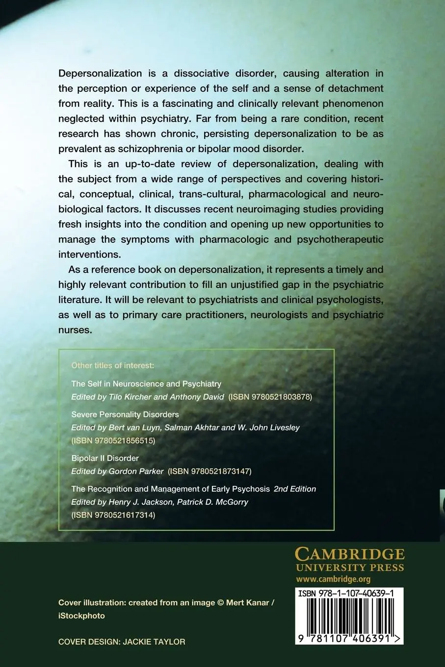 Rückseite: 9781107406391 | Depersonalization | A New Look at a Neglected Syndrome | Sierra | Buch