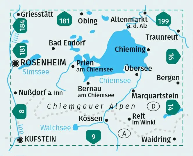 Bild: 9783991216391 | KOMPASS Wanderkarte 10 Chiemsee, Chiemgauer Alpen 1:50.000 | 1 S.