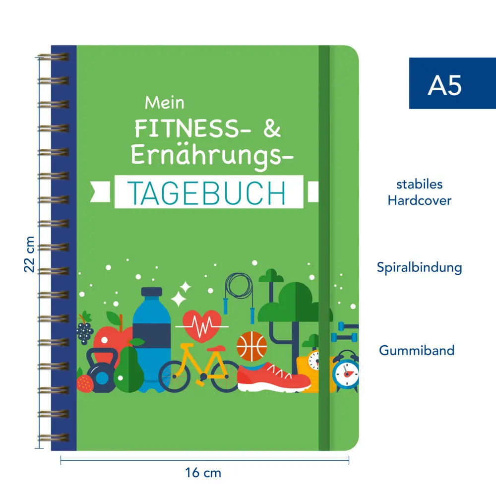 Bild: 4260188016491 | Mein Fitness- &amp; Ernährungs-Tagebuch | Taschenbuch | Spiralbindung