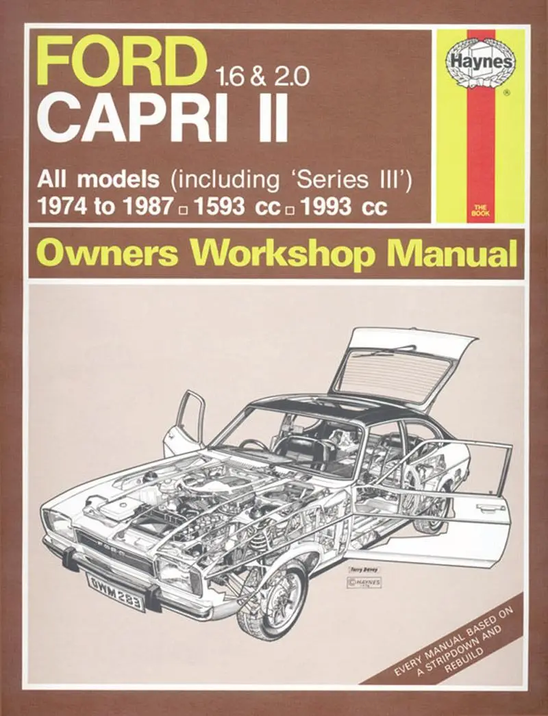 Cover: 9780857336491 | Ford Capri II (and III) 1.6 &amp; 2.0 (74 - 87) Haynes Repair Manual