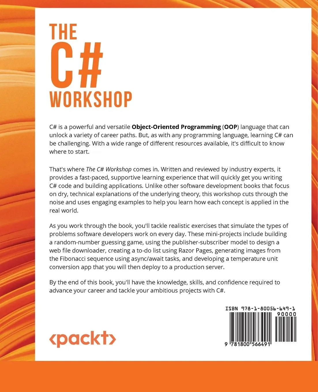 Rückseite: 9781800566491 | The C# Workshop | Kickstart your career as a software developer with C